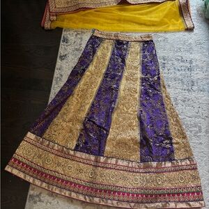 Elegant Purple and Gold Women's Skirt